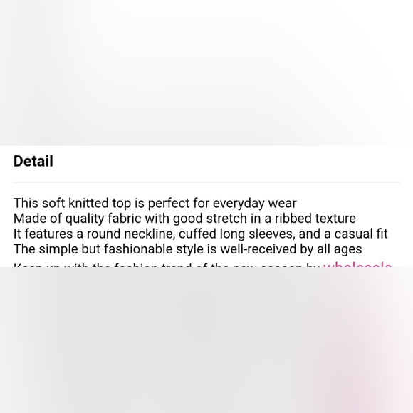 New Ribbed bishop sleeve top - Picture 6 of 7